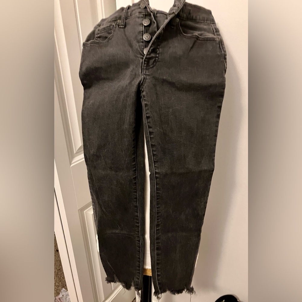 Madewell black Distressed Button-Fly Jeans